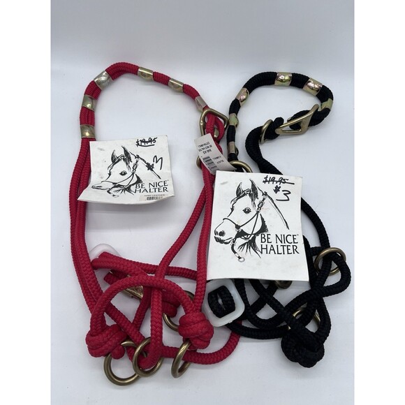 Be Nice Halters Black Red Horse Size XS - Picture 1 of 5